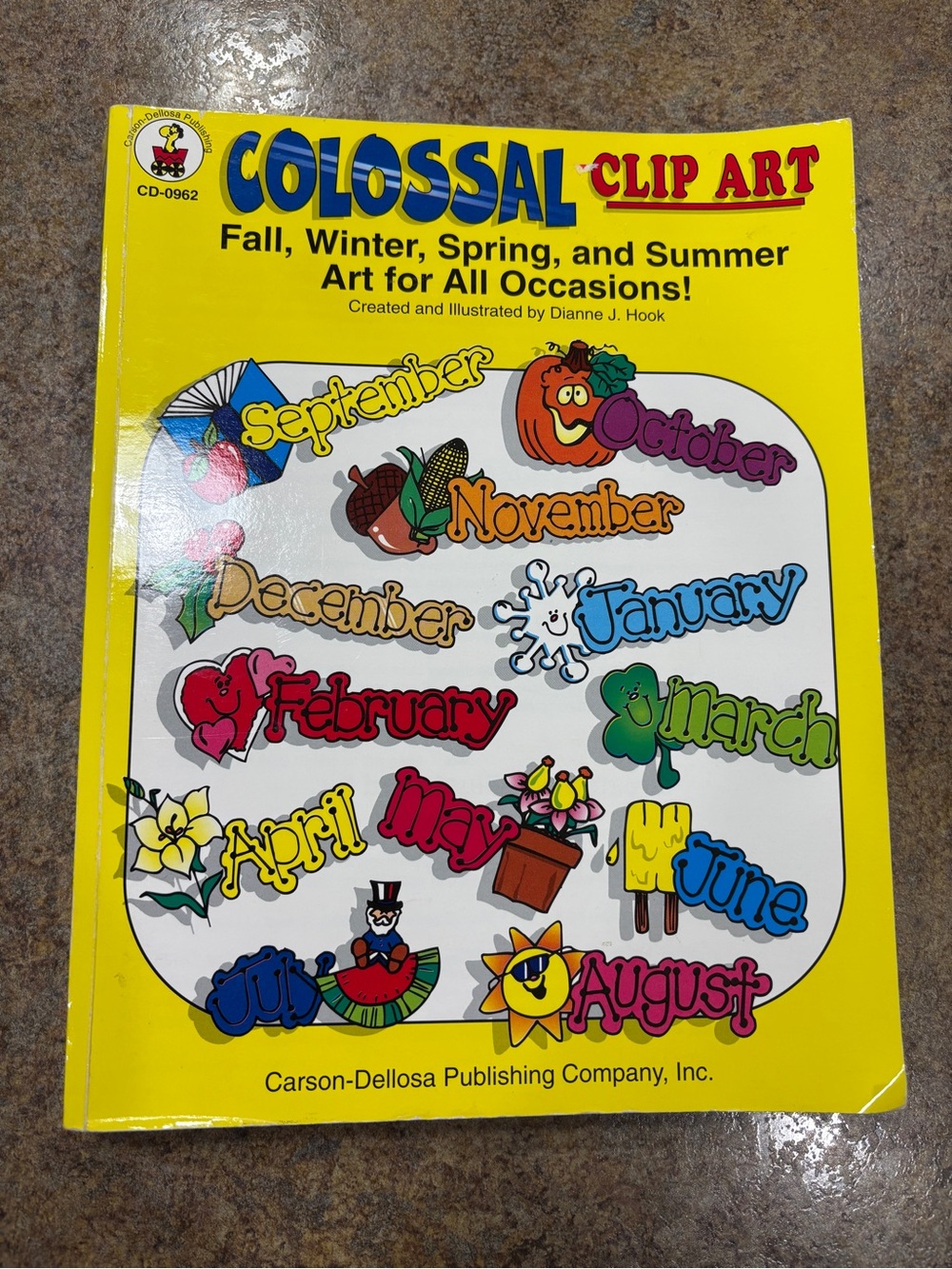 Colossal Clip Art Seasonal Months Book - vintage Carson Dellosa
